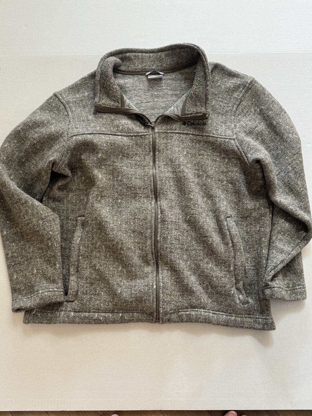Men's Columbia Tan Tweed Full Zip Jacket Size XXL